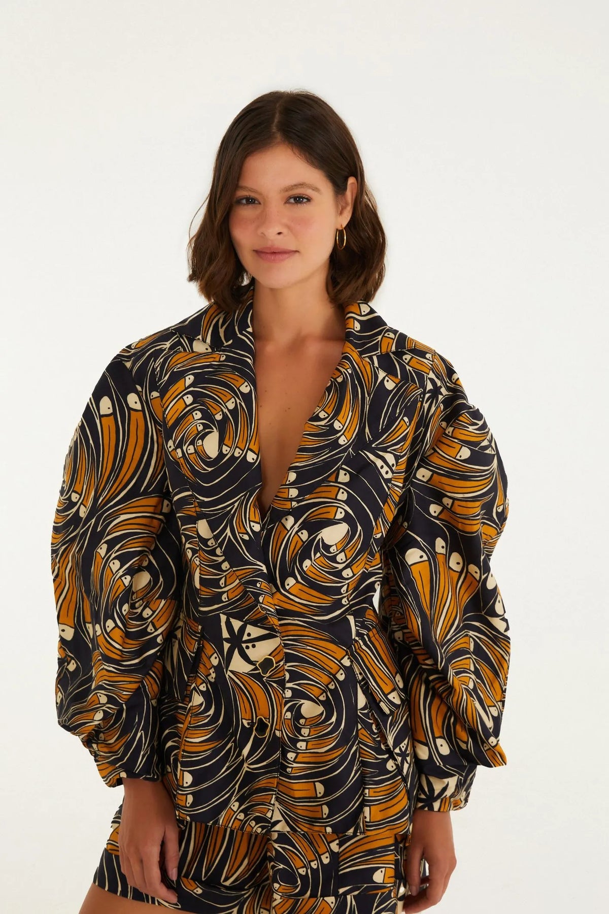 FARM Rio |Blazer Estampado Leque De Tucano