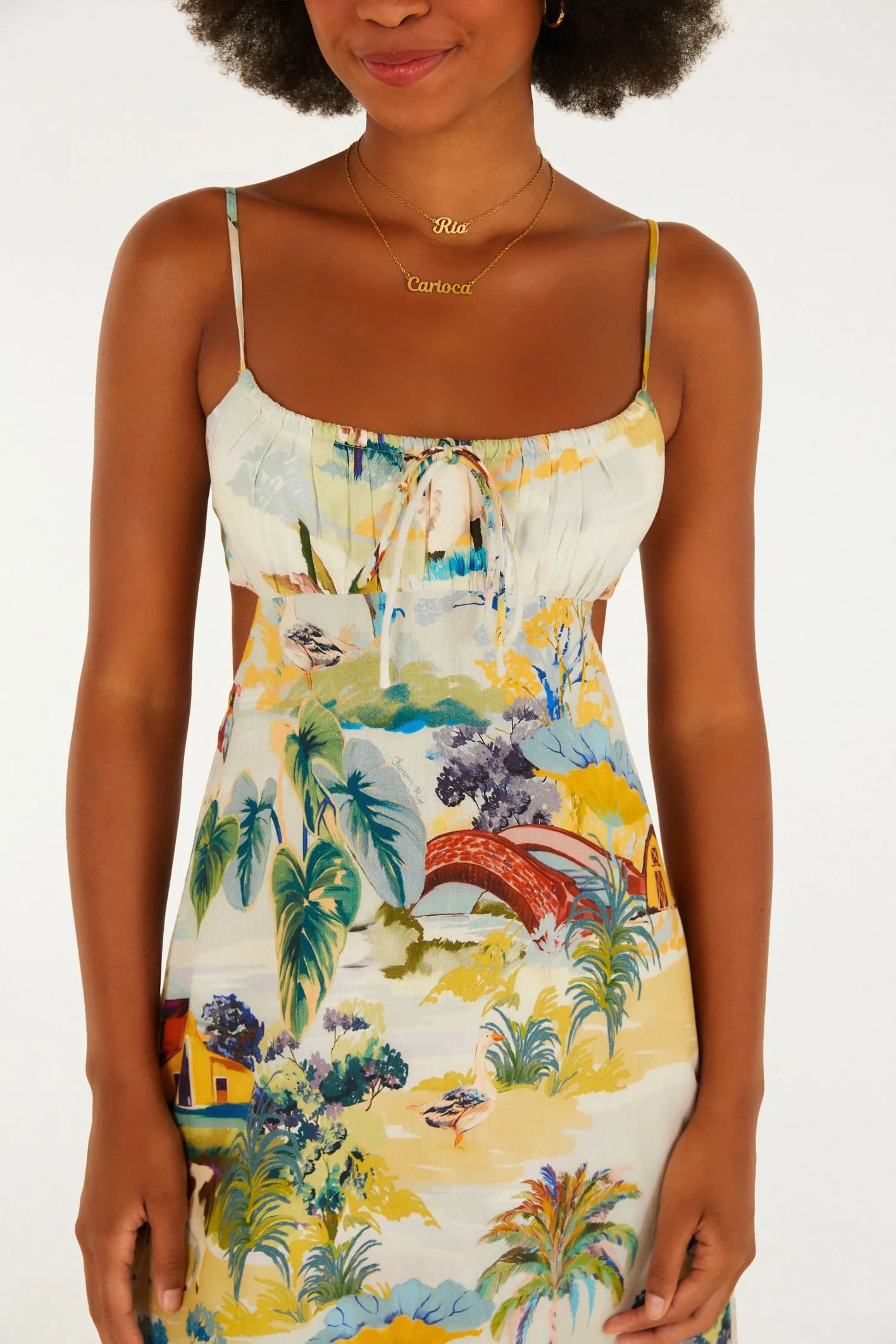 Vestido Midi Estampado Fazenda