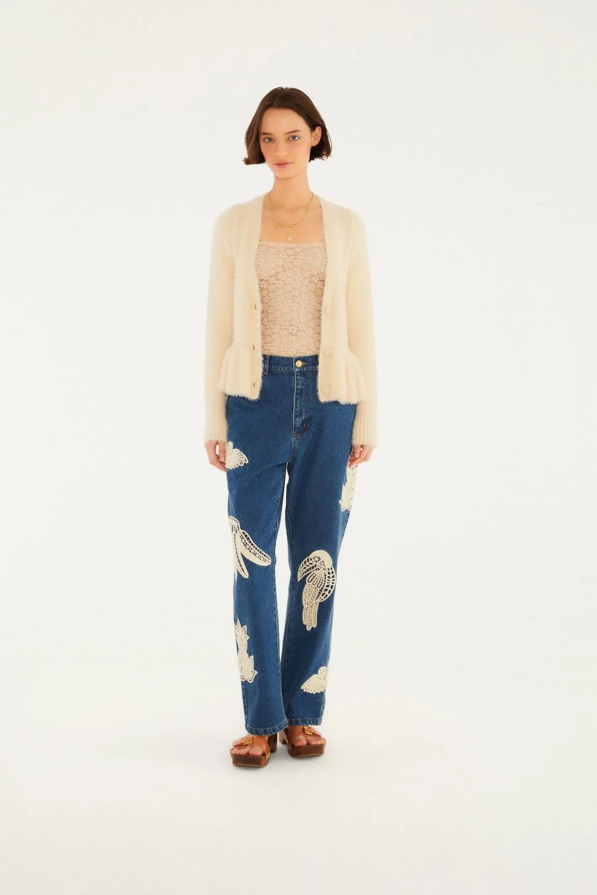 FARM Rio | Calça Jeans Bordado Guipure