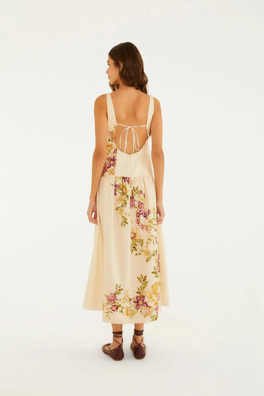 Vestido Cropped Estampado Flor De Romã