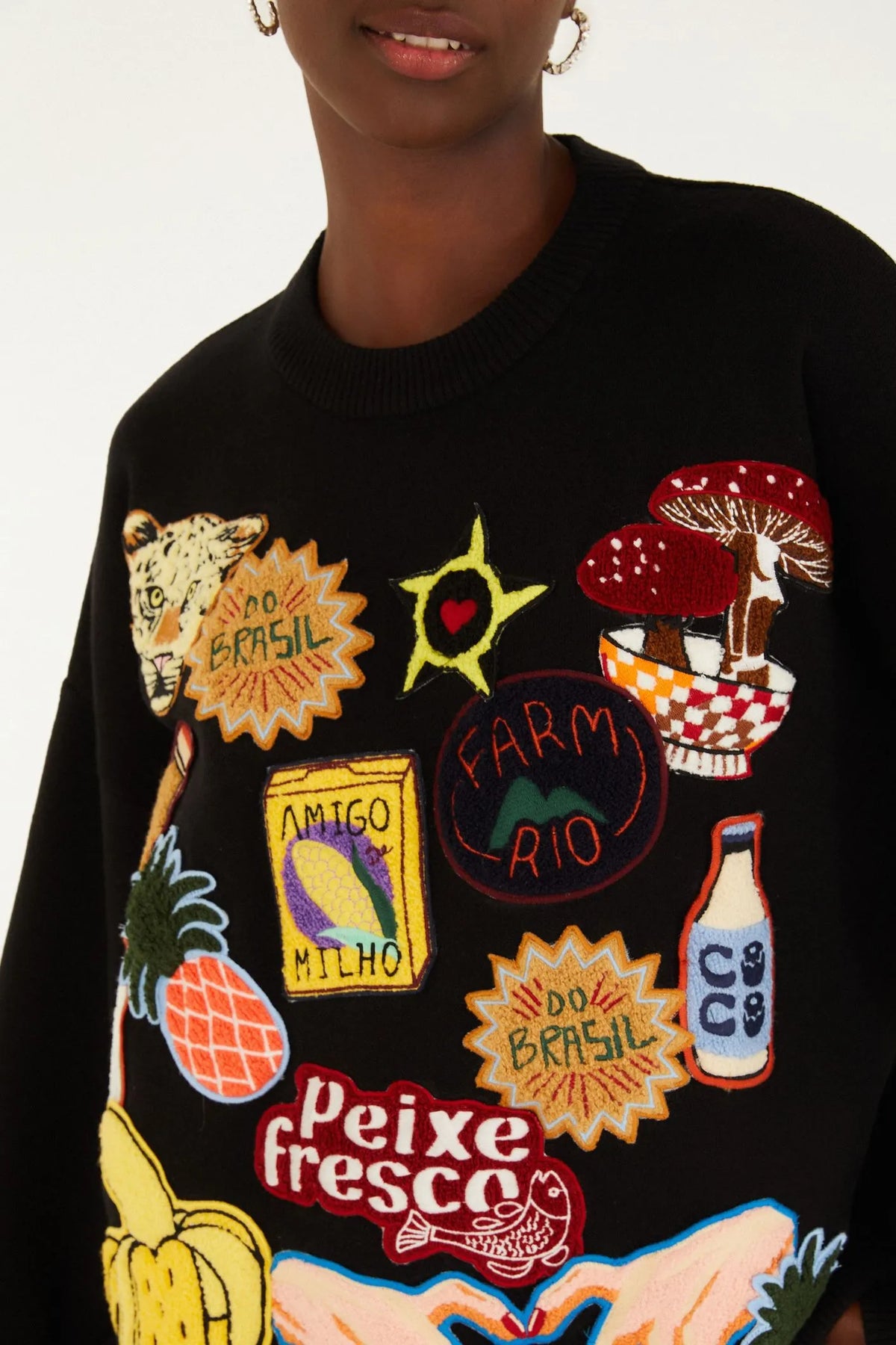 FARM Rio | Casaco Tricot Tropical Patch