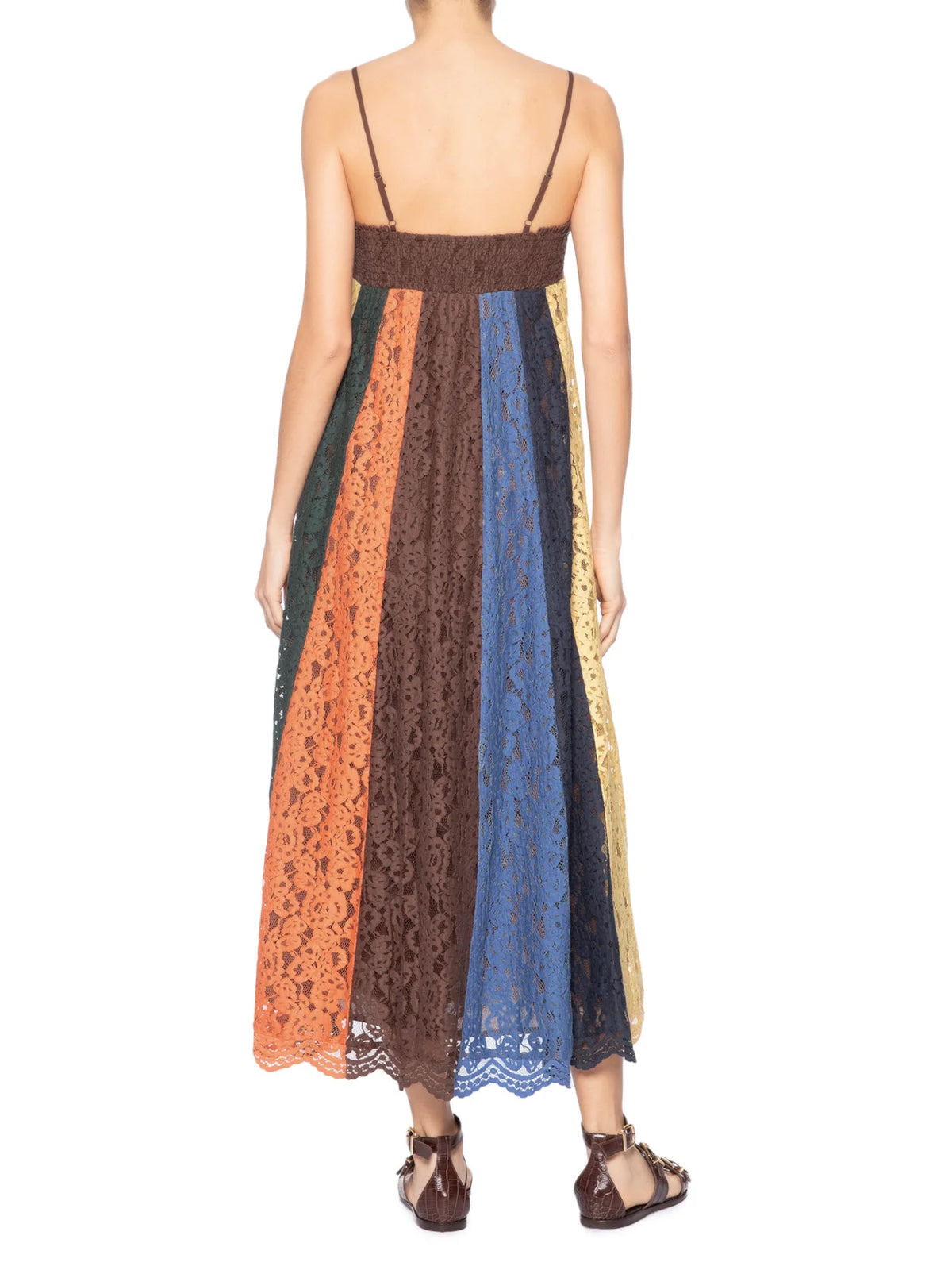 FARM Rio | Vestido Artesanal Patch Rendas Marrom Farm