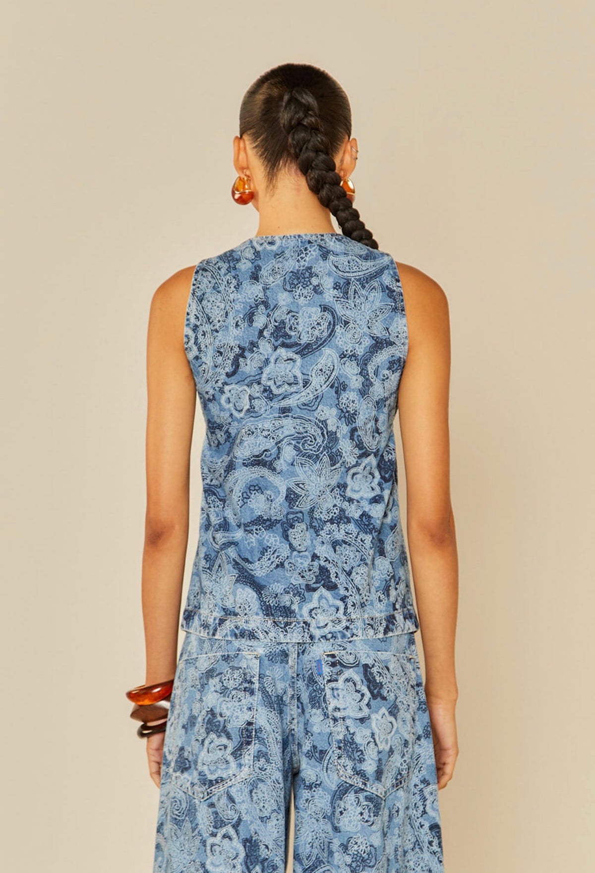 OhBoy | Colete Jeans Estampa Corrosão