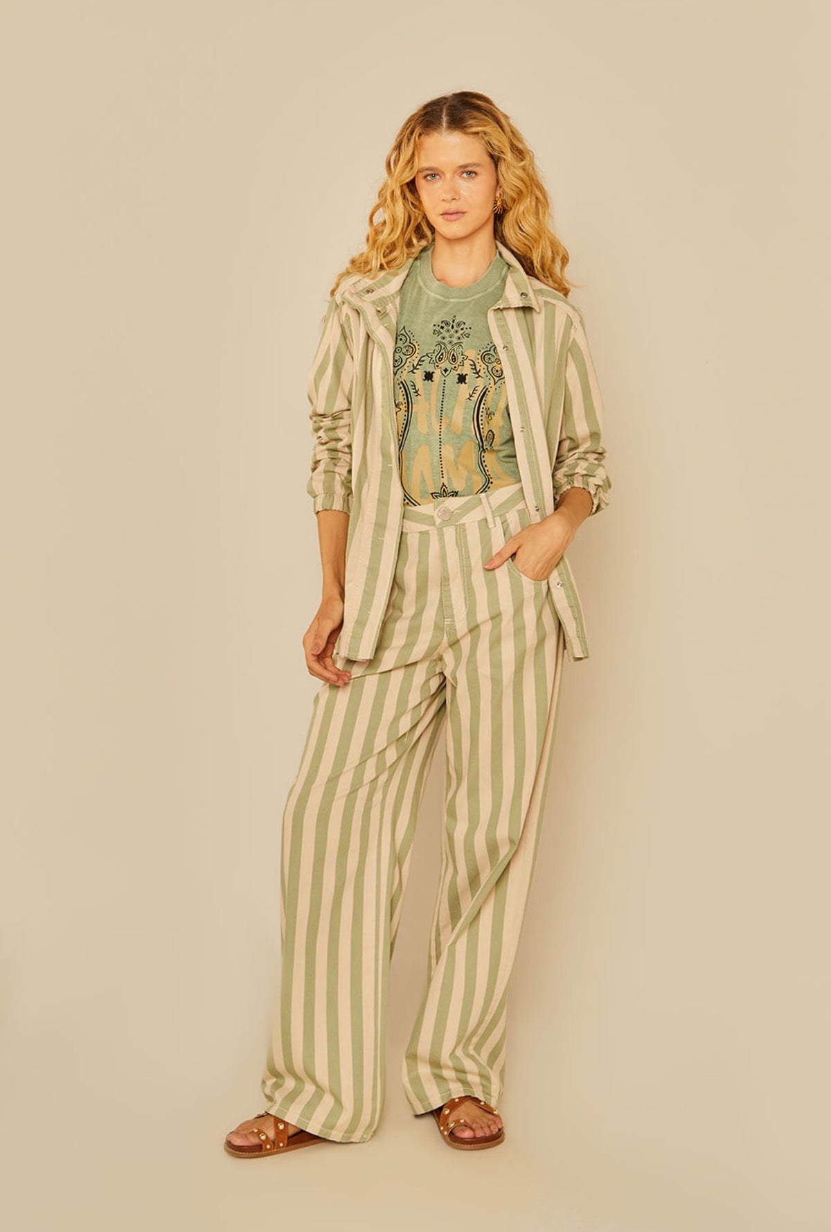 OhBoy | Calça Sarja Listra - Verde Malaquita