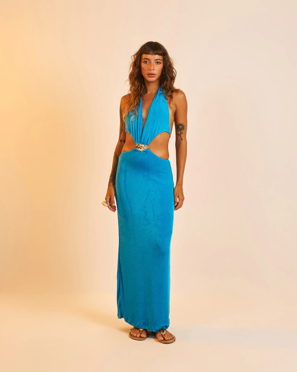Vestido Longo Ostra Azul Oceano