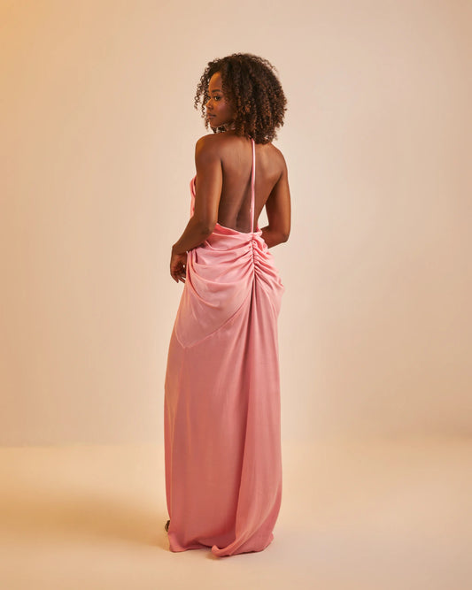 Vestido Longo Caraíva Rosa