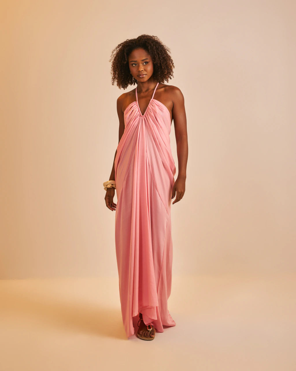 Vestido Longo Caraíva Rosa