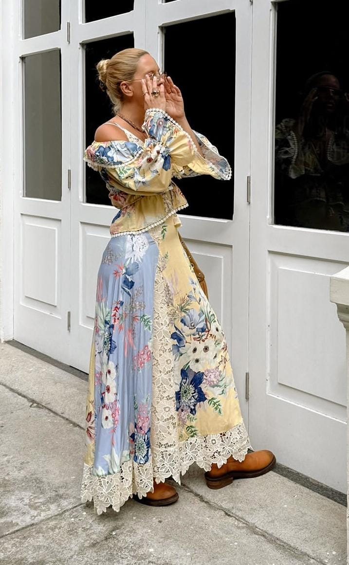 Vestido Artesanal Renda Floral Leni da FARM