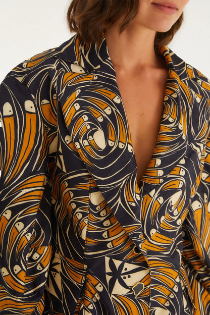 FARM Rio |Blazer Estampado Leque De Tucano