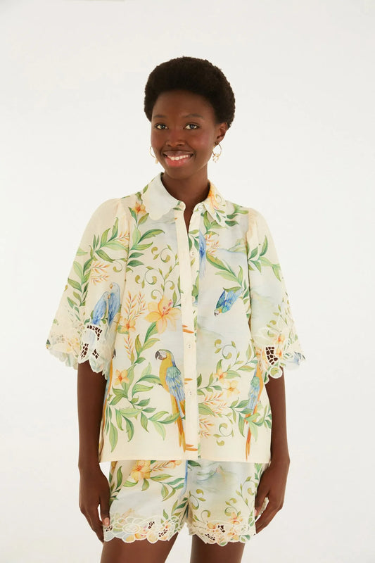 Camisa Bordada Paisagem Rio