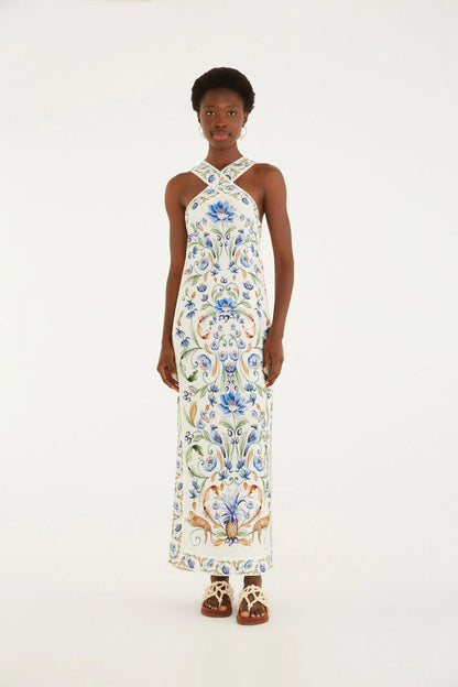 Vestido Midi Estampado Elsa