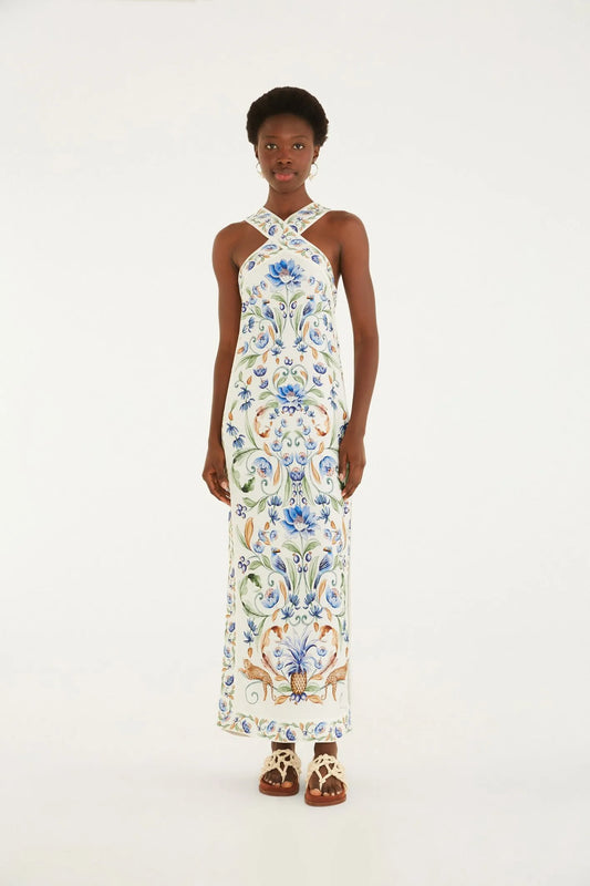 Vestido Midi Estampado Elsa