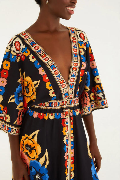 FARM Rio | Vestido Cropped Estampado Antuerpia Lenço
