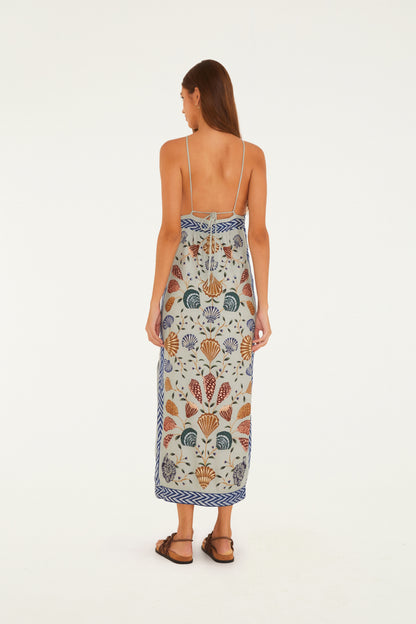 Vestido Frente Única Estampado Sonho De Concha