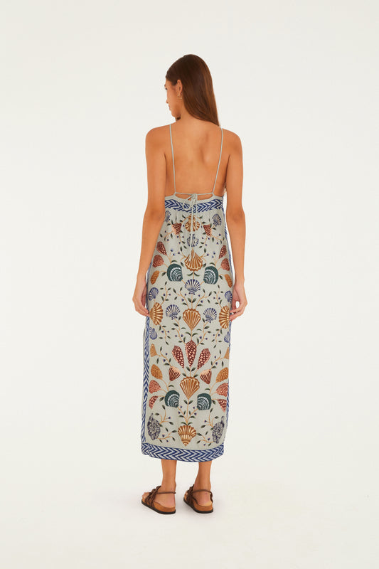 Vestido Frente Única Estampado Sonho De Concha