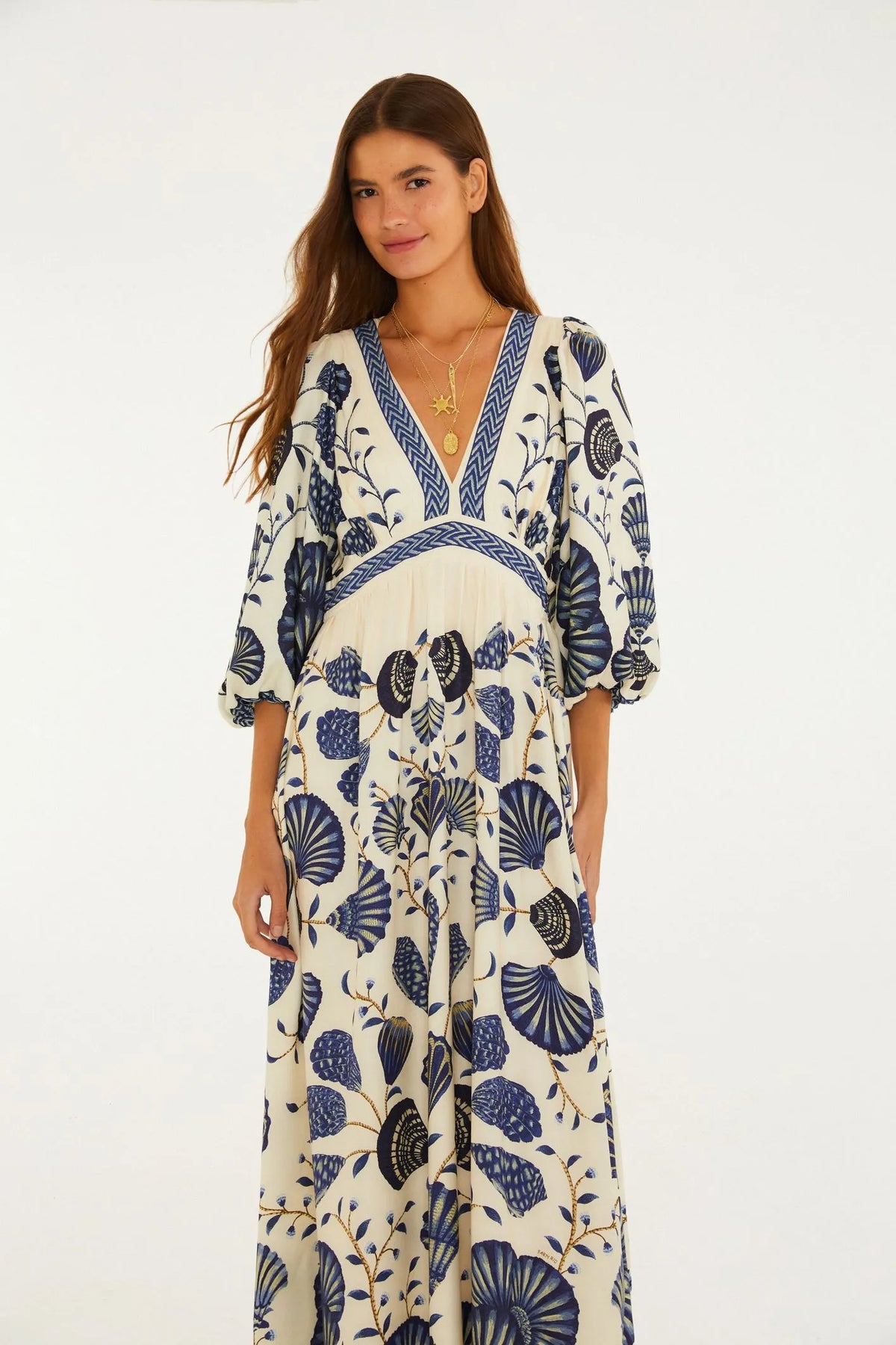 FARM Rio |Vestido manga longa sonho de concha