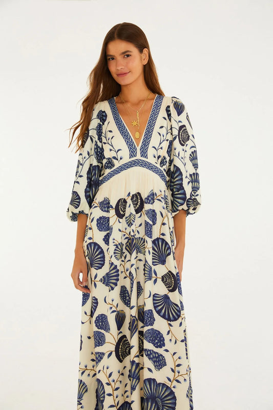 FARM Rio |Vestido manga longa sonho de concha