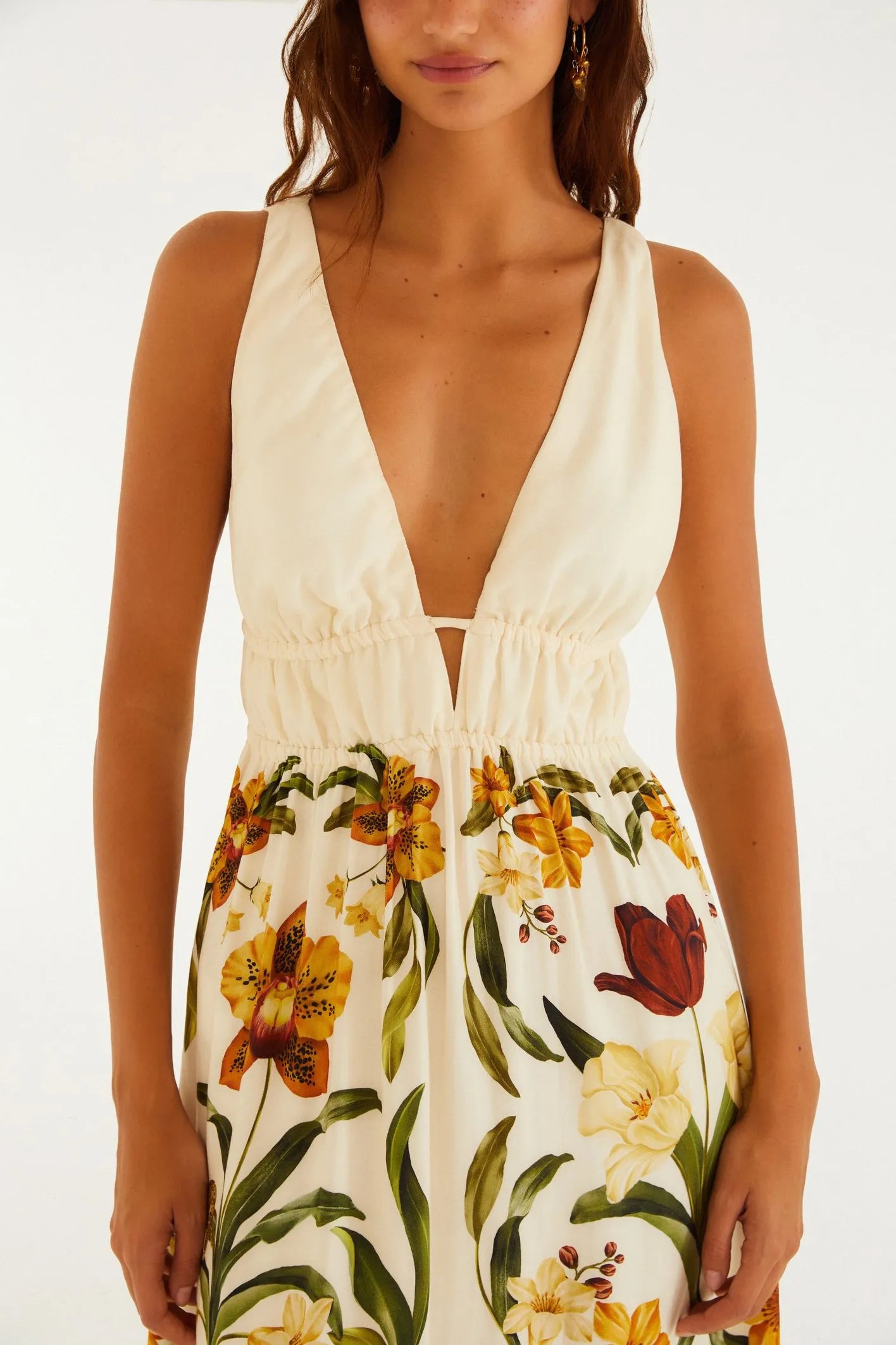 Vestido Longo Estampado Selva De Flor