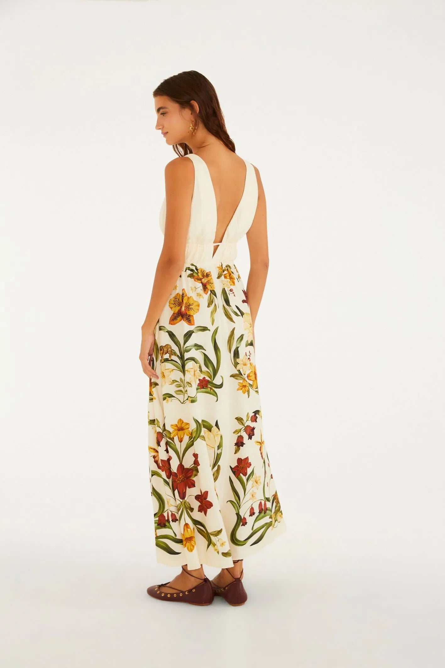 Vestido Longo Estampado Selva De Flor