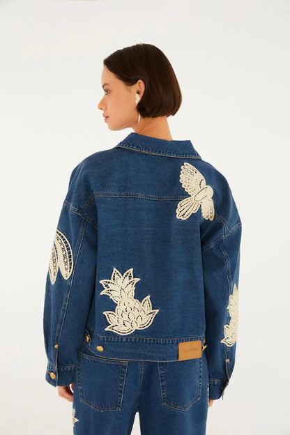 FARM Rio |  Calça Jeans Bordado Guipure