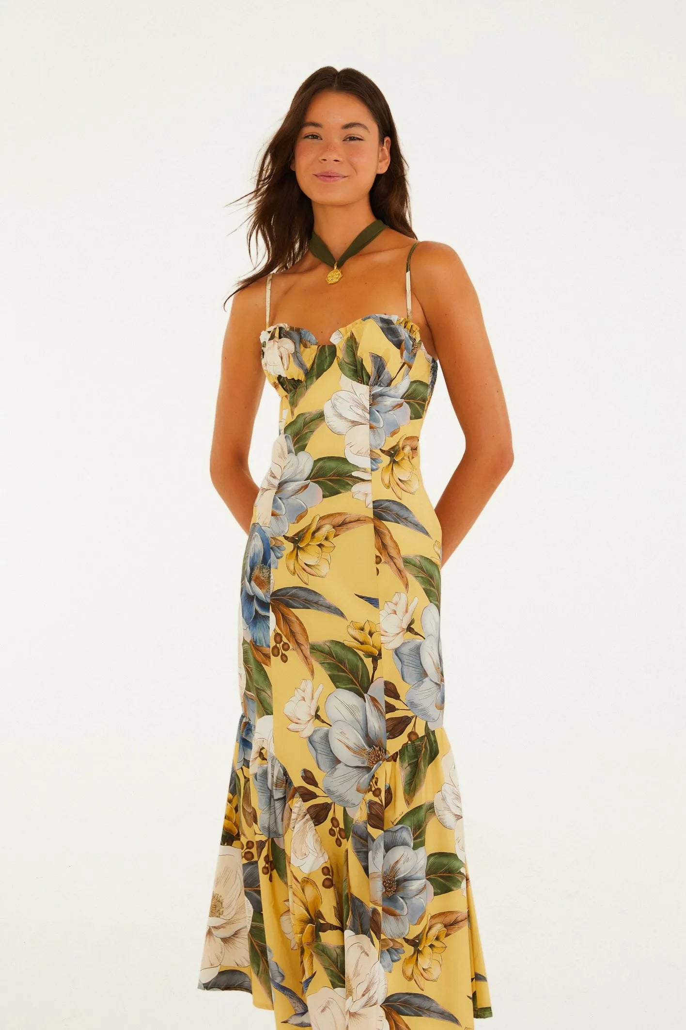 Vestido Longo Estampado Jardim Guanabara