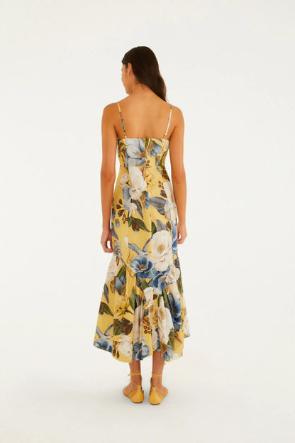 Vestido Longo Estampado Jardim Guanabara