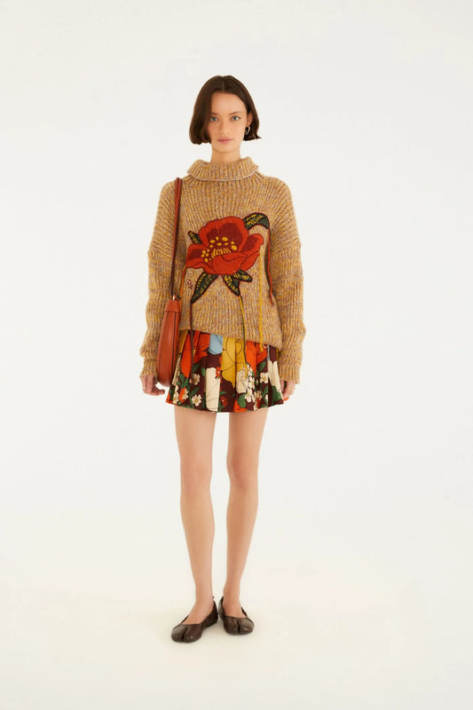 Saia Estampada Floral Bucólico