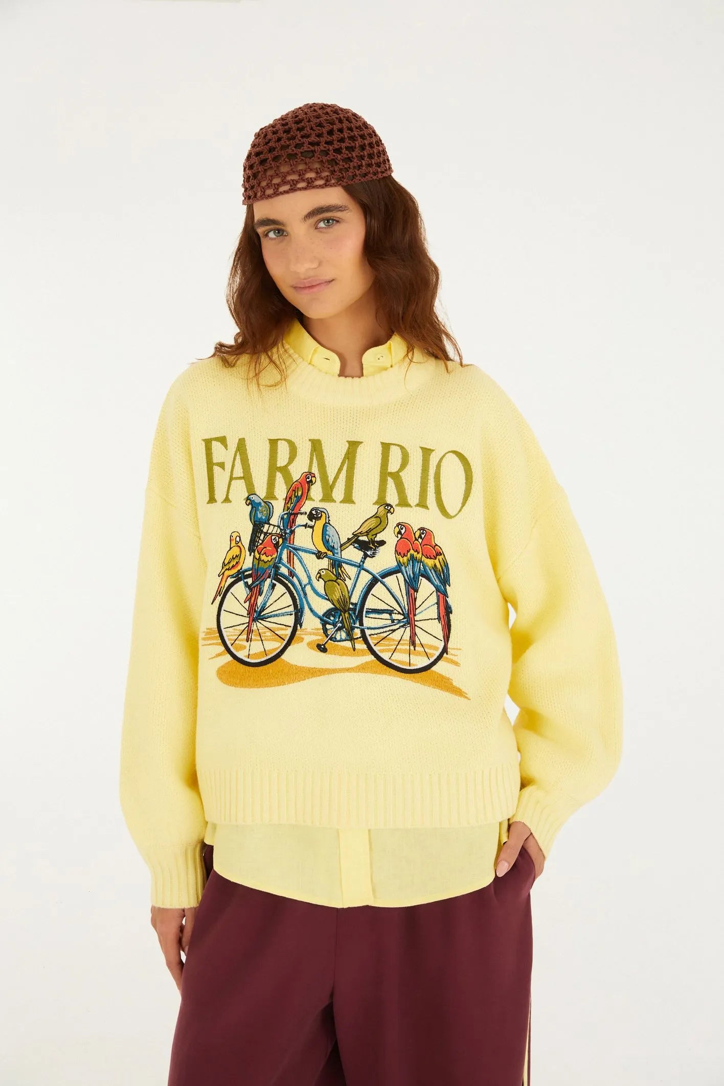 Casaco Tricot Bicicleta Aves