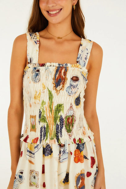 VESTIDO CROPED CAFÉ DA MANHÃ