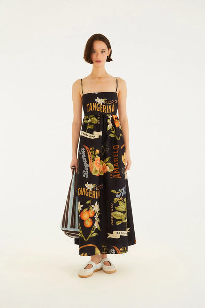 Vestido Longo Estampado Selos Do Brasil