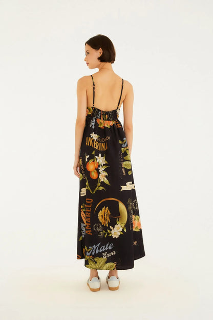 Vestido Longo Estampado Selos Do Brasil
