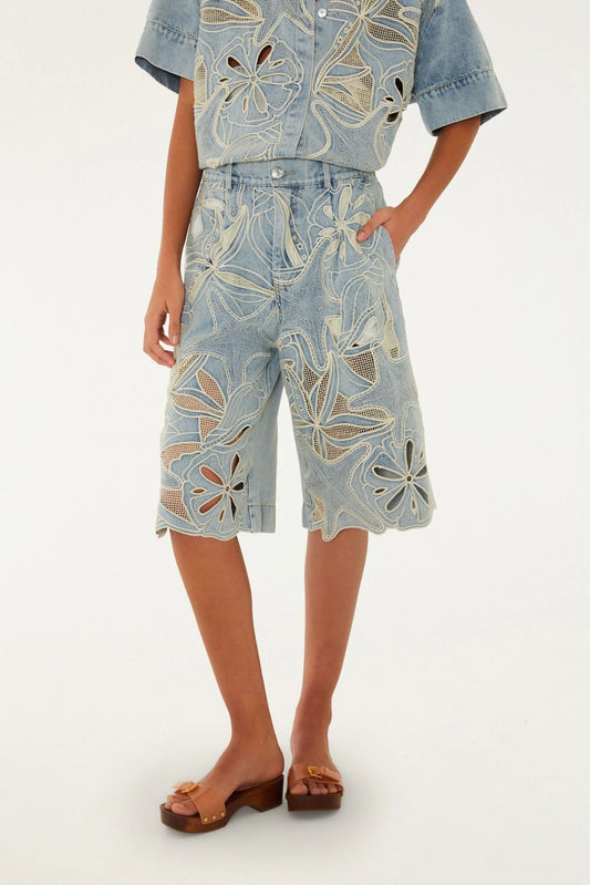 Bermuda Jeans Bordada Sea Desire