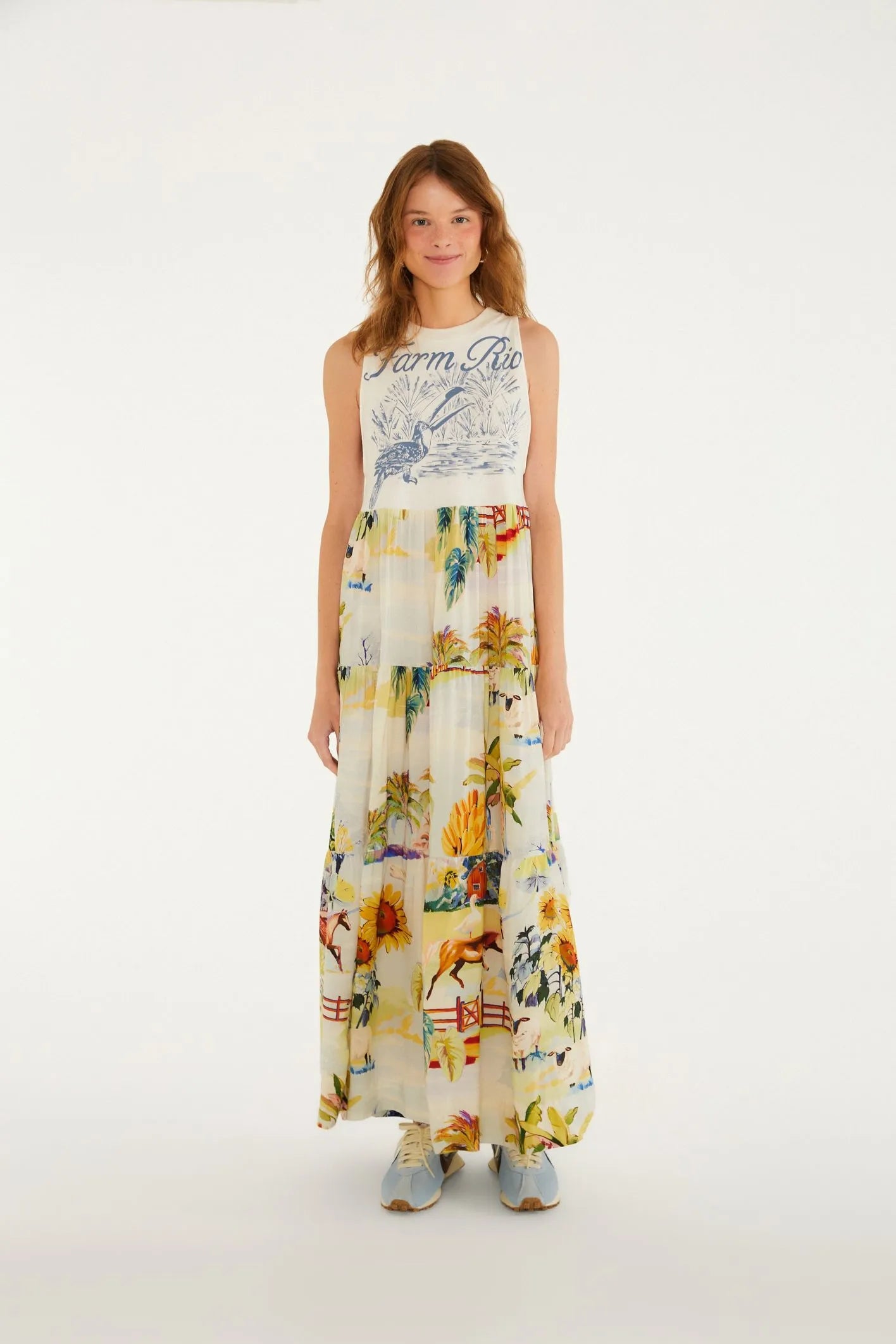 Vestido FARM  Longo Estampado Fazenda