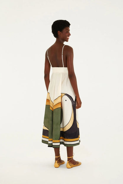 Vestido Longo Estampado Tuca Tropical Mini