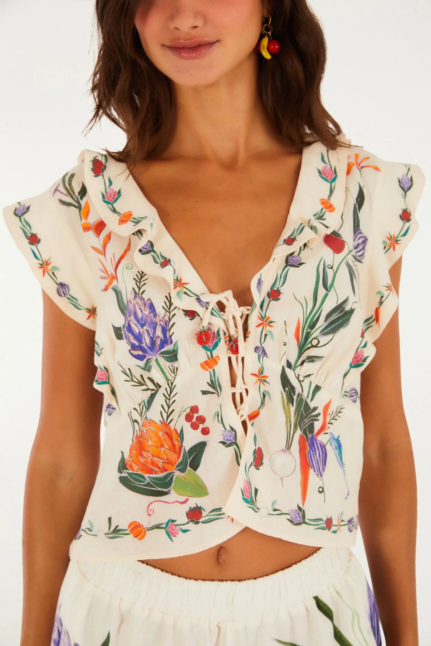 Blusa FARM Estampada Feira De Legumes