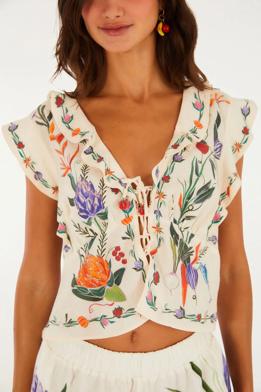 Blusa FARM Estampada Feira De Legumes
