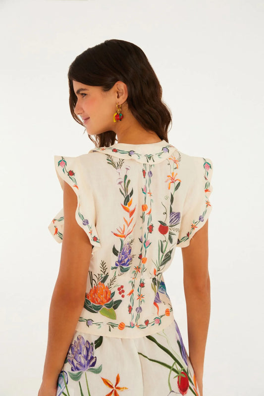 Blusa FARM Estampada Feira De Legumes