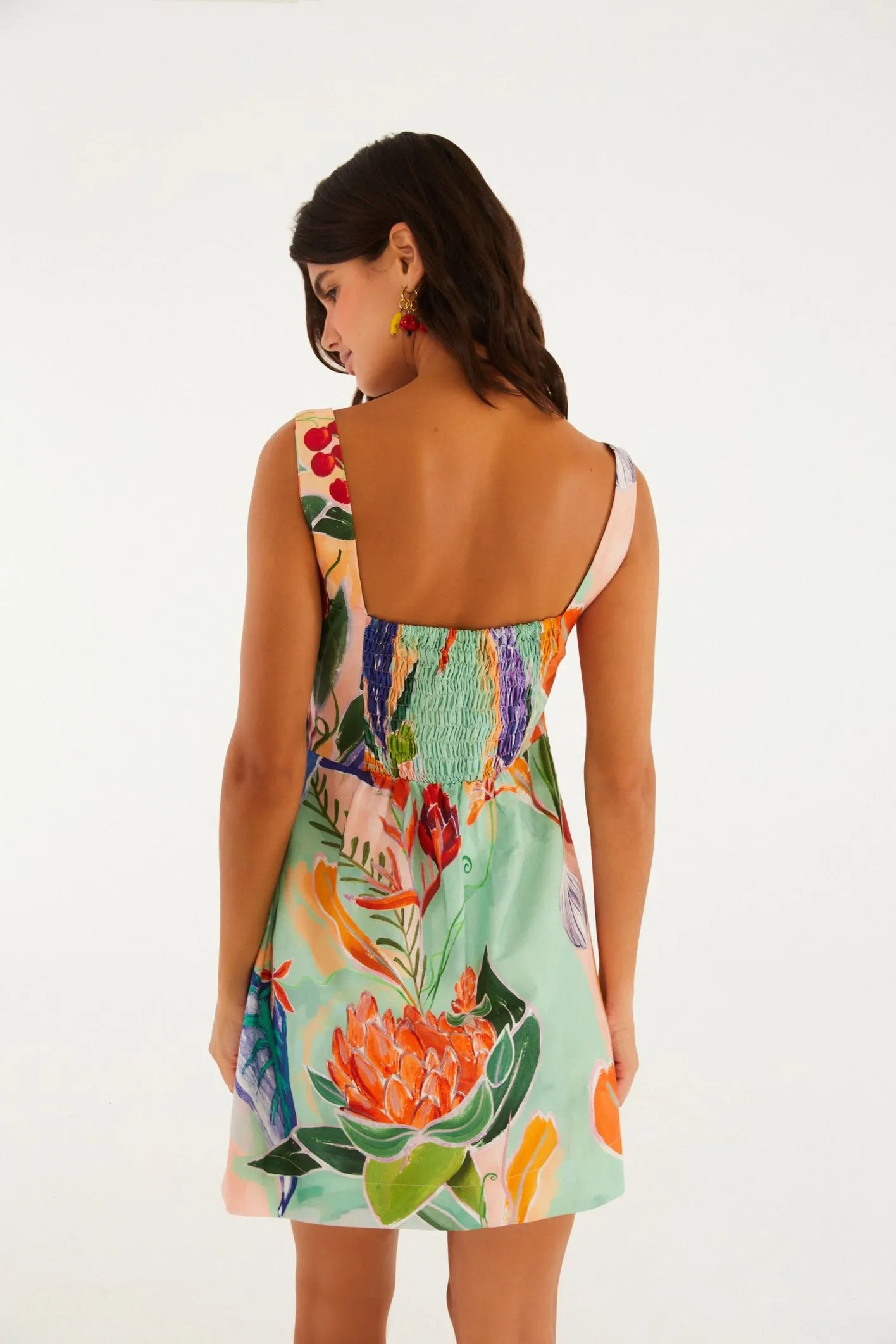 Vestido Curto Estampado Legumes Pintados