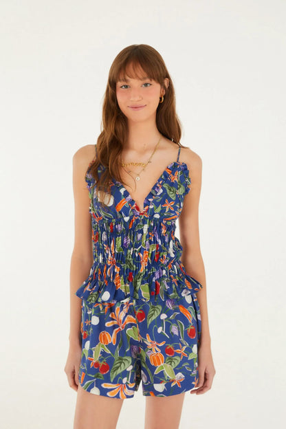 Blusa FARM Lastex Estampada Legumes