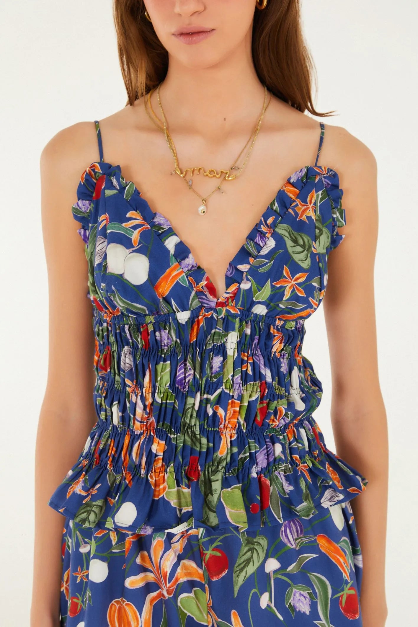 Blusa FARM Lastex Estampada Legumes