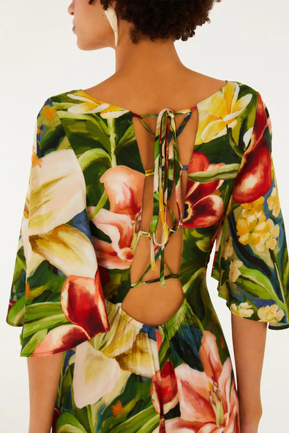Vestido Longo Estampado Sonho De Flor