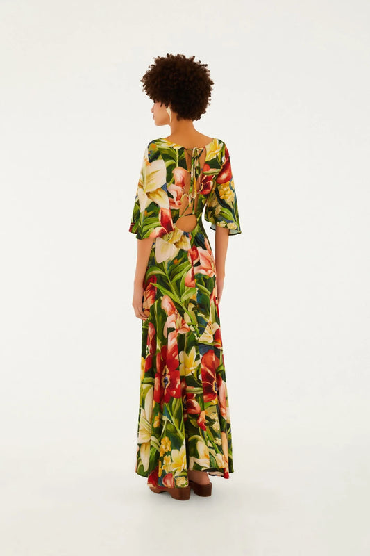 Vestido Longo Estampado Sonho De Flor