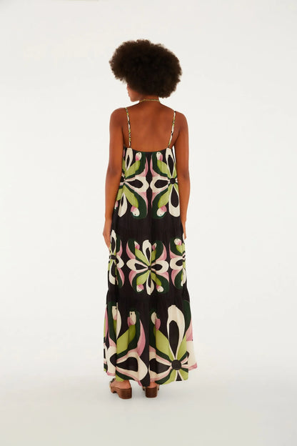 Vestido Longo Estampado Arara De Flor