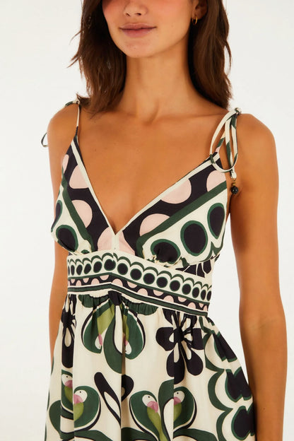 Vestido Curto Alça Estampado Florara