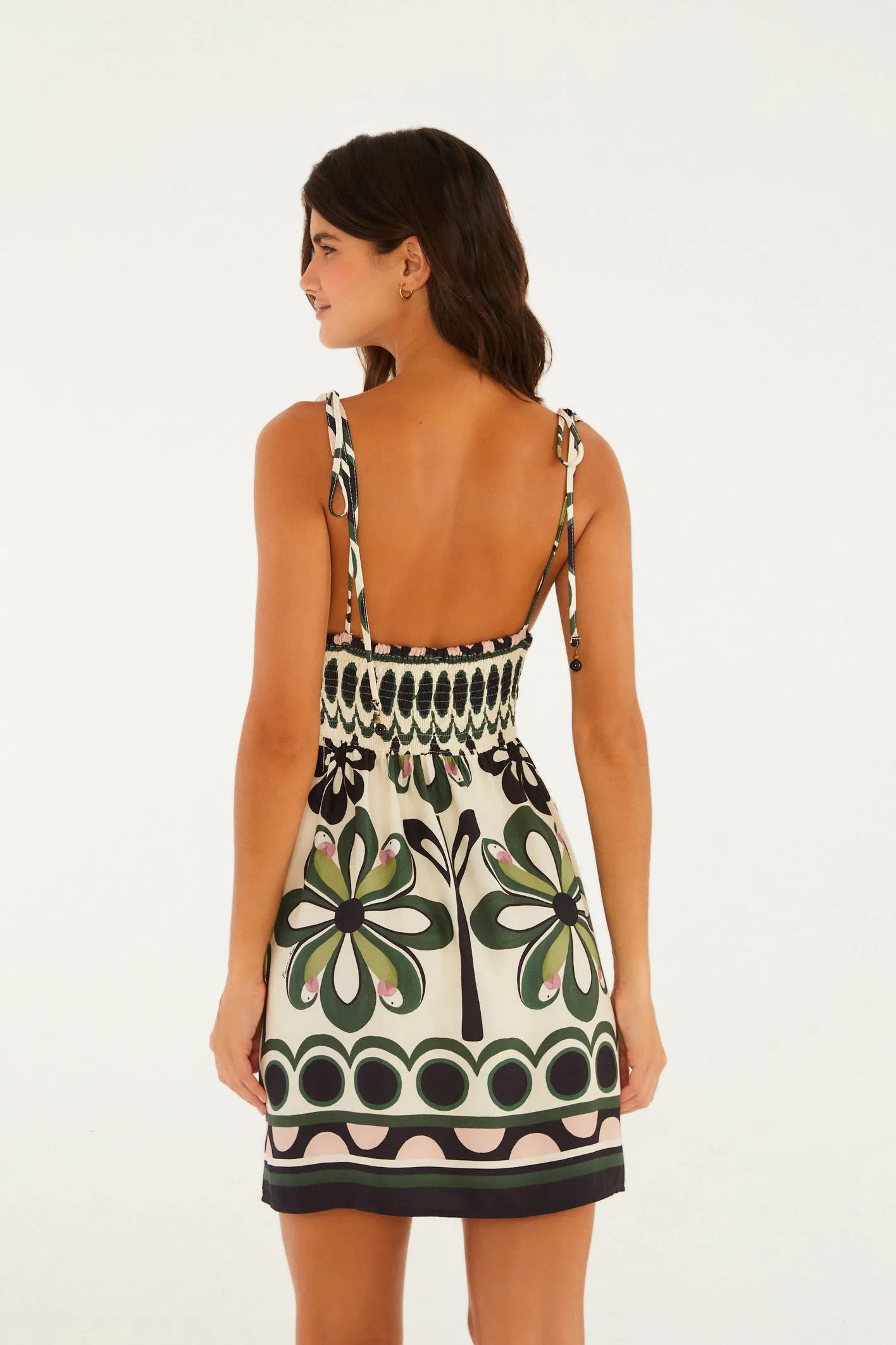 Vestido Curto Alça Estampado Florara