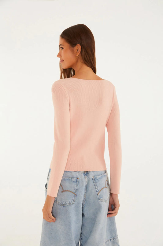 Blusa FARM Tricot Manga Longa