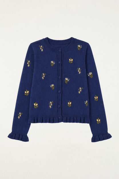 Casaco Tricot Jardim De Azaléias