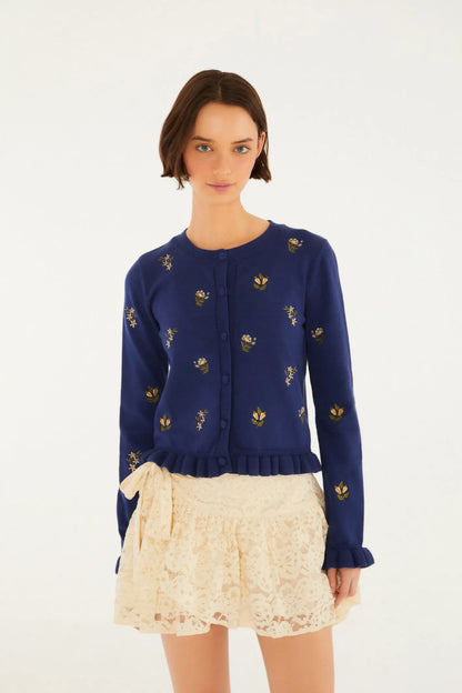Casaco Tricot Jardim De Azaléias