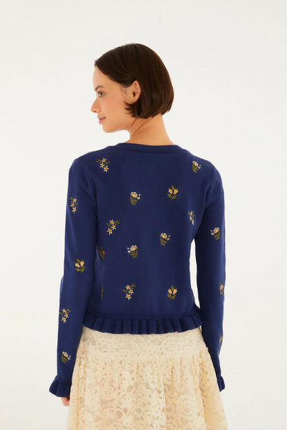 Casaco Tricot Jardim De Azaléias