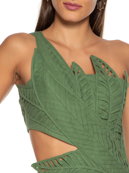 Vestido Estampado Folha Amazônia -323220_